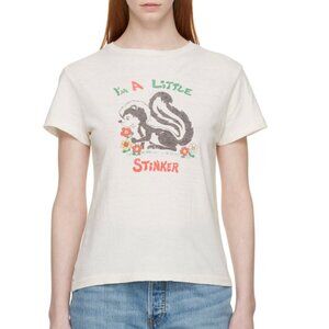 RE/DONE Women's Little Stinker Cotton Graphic T-shirt In Vintage White Size M